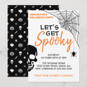 Laten we griezelig Halloween feestje wit maken Kaart (Voorkant / Achterkant)