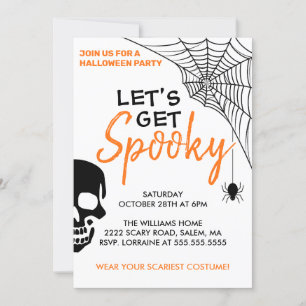 Laten we griezelig Halloween feestje wit maken Kaart