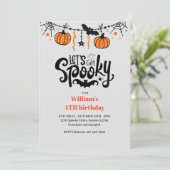 Laten we griezelig leuk Kinder Halloween Verjaarda Kaart (Staand voorkant)