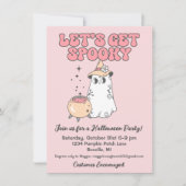 Laten we griezelig Schattige Groovy Halloween Part Kaart (Voorkant)