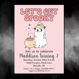 Laten we griezelig Schattige Groovy Halloween Verj Kaart