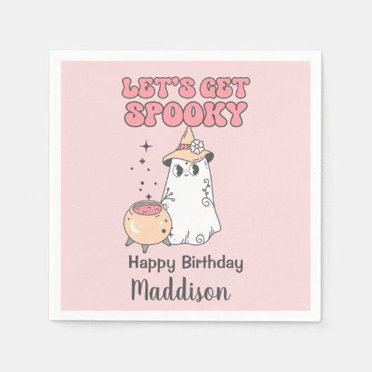 Laten we griezelig Schattige Groovy Halloween Verj Servet (Voorkant)