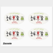 Laten we griezelig worden! Creepy monsters kindere Ovale Sticker (Vel)