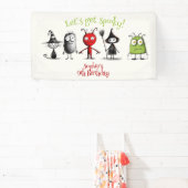 Laten we griezelig worden! Creepy monsters kindere Spandoek (Insitu)