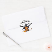 Laten we griezelig worden, Halloween pompoen Ronde Sticker (Envelop)