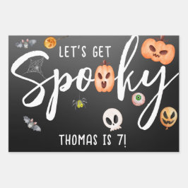 Laten we griezelig worden! Halloween verjaardagsfe Inpakpapier Vel