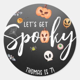Laten we griezelig worden! Halloween verjaardagsfe Ronde Sticker