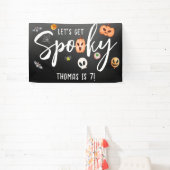Laten we griezelig worden! Halloween verjaardagsfe Spandoek (Insitu)