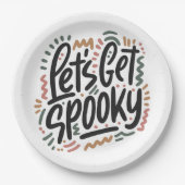 Laten we griezelig worden! papieren bordje (Voorkant)