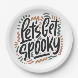 Laten we griezelig worden! papieren bordje