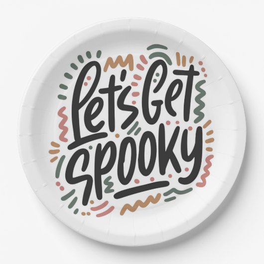 Laten we griezelig worden! papieren bordje (Voorkant)