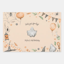 Laten we griezelig worden! Spooktacular kids verja Inpakpapier Vel