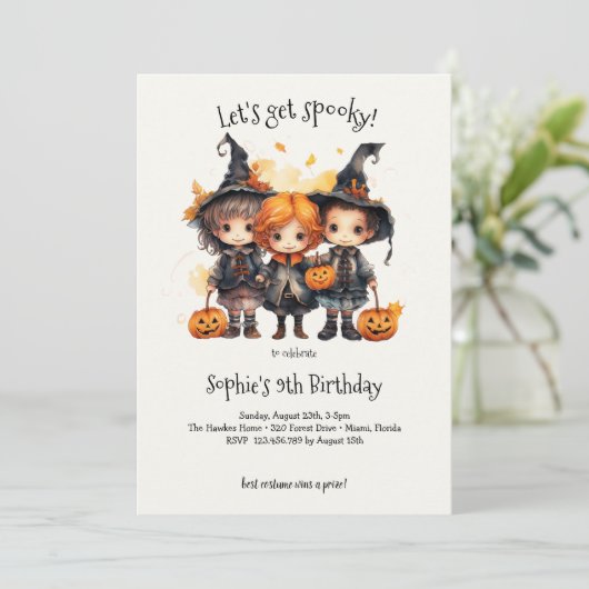 Laten we griezelig worden! Spooktacular kids verja Kaart (Staand voorkant)