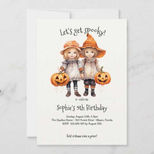 Laten we griezelig worden! Spooktacular kids verja Kaart (Voorkant)