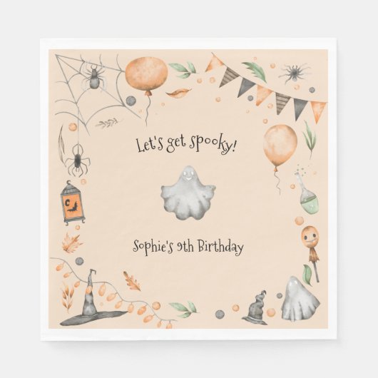 Laten we griezelig worden! Spooktacular kids verja Servet (Voorkant)