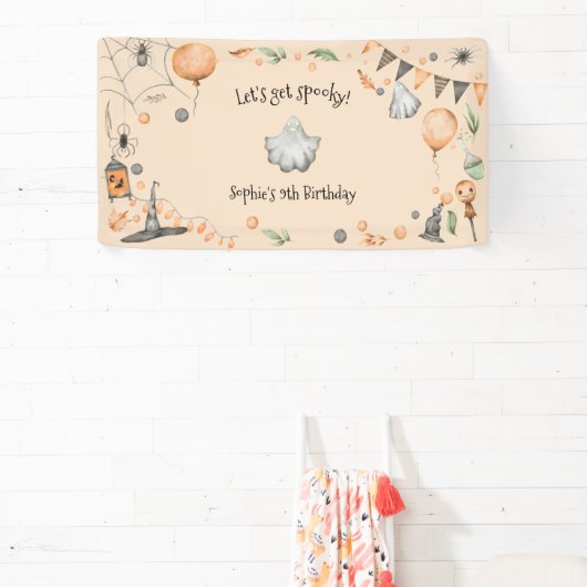 Laten we griezelig worden! Spooktacular kids verja Spandoek (Insitu)