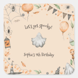 Laten we griezelig worden! Spooktacular kids verja Vierkante Sticker