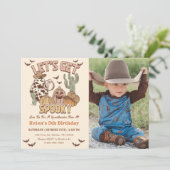 Laten we griezelige 5e verjaardag Westerne feestfo Kaart (Staand voorkant)