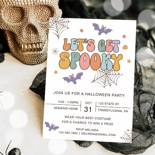 Laten we griezelige Halloween feestuitnodiging kri Kaart