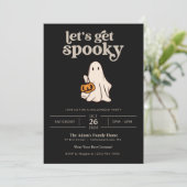 Laten we griezelige Halloween feestuitnodiging kri Kaart (Staand voorkant)