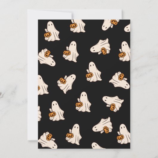 Laten we griezelige Halloween feestuitnodiging kri Kaart (Achterkant)