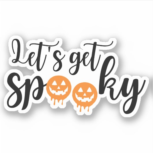 Laten we griezelige Halloween Jack-o-lantaarns nem Sticker (Voorkant)