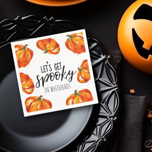 Laten we griezelige Halloween pompoen krijgen Servet