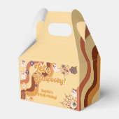 Laten we griezelige Halloween retro kinderen verja Bedankdoosjes (Achterkant)