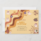 Laten we griezelige Halloween retro kinderen verja Kaart (Voorkant)