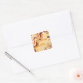 Laten we griezelige Halloween retro kinderen verja Vierkante Sticker (Envelop)