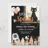 Laten we griezelige Halloween verjaardag krijgen Kaart (Voorkant)