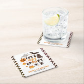 Laten we griezelige Halloween verjaardag krijgen Kartonnen Onderzetters (Insitu)