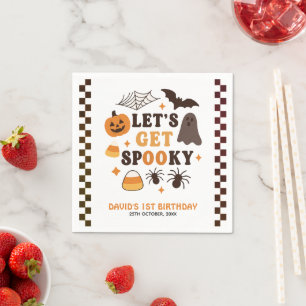 Laten we griezelige Halloween verjaardag krijgen Servet
