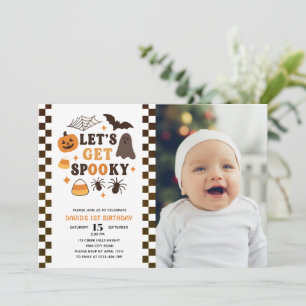 Laten we griezelige Halloween Verjaardagsfoto neme Kaart