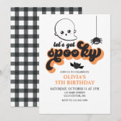 Laten we griezelige Halloween verjaardagsuitnodigi Kaart (Voorkant / Achterkant)