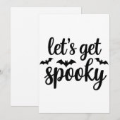 Laten we griezelige Halloween-vleermuizen grafisch Feestdagenkaart (Voorkant / Achterkant)