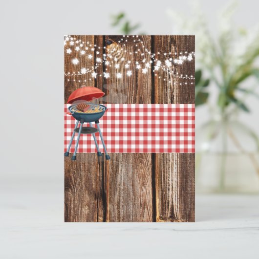 Laten we Grillen en Ontspannen Betrokkenheid Bedan Bedankkaart (Staand voorkant)