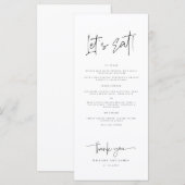 Laten we grillige kalligrafie eten moderne bruilof menu (Voorkant / Achterkant)