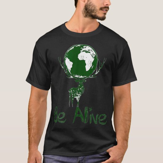 Laten we groen leven en het milieu beschermen t-shirt (Voorkant)