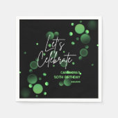 Laten we Groene Bokeh Gradient Verjaardag vieren Servet (Voorkant)