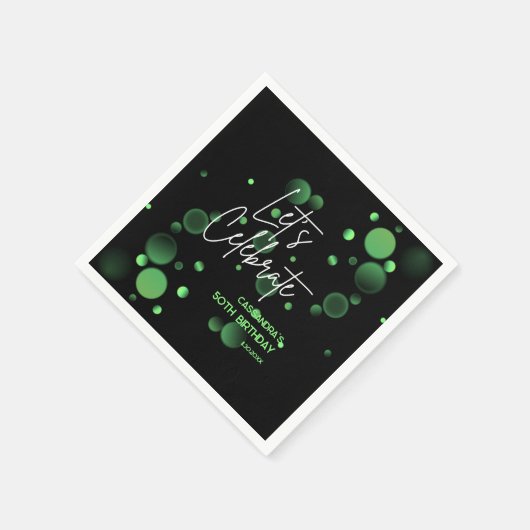 Laten we Groene Bokeh Gradient Verjaardag vieren Servet (Hoek)