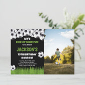 Laten we groene Voetbal maken met foto Kaart (Staand voorkant)