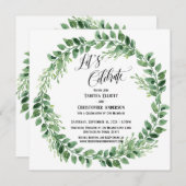 Laten we groene Wreath Reception-Only vieren Kaart (Voorkant / Achterkant)