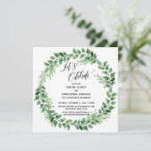 Laten we groene Wreath Reception-Only vieren Kaart (Staand voorkant)