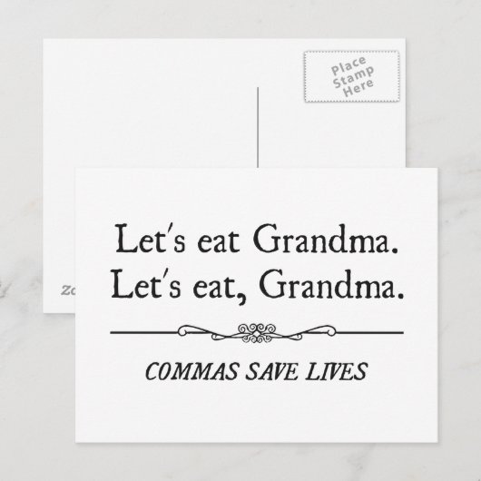 Laten we grootmakomma's eten om levens te redden briefkaart (Voorkant / Achterkant)