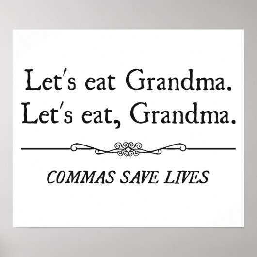 Laten we grootmakomma's eten om levens te redden poster (Voorkant)