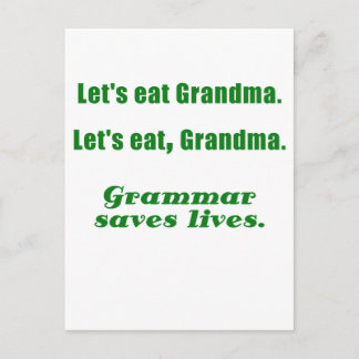Laten we grootmoeder Grammar leven redden Briefkaart