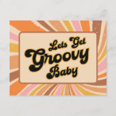 Laten we Groovy Baby shower wensen en advies krijg Informatiekaartje (Achterkant)