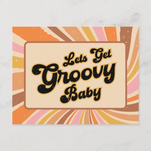 Laten we Groovy Baby shower wensen en advies krijg Informatiekaartje (Achterkant)