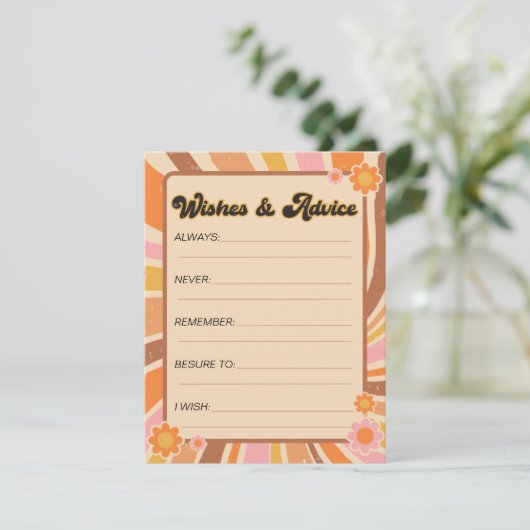 Laten we Groovy Baby shower wensen en advies krijg Informatiekaartje (Staand voorkant)